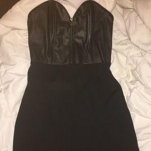 Leather & jersey dress